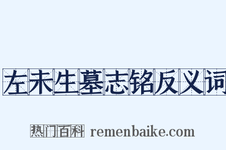 左未生墓志铭反义词是什么意思的图片